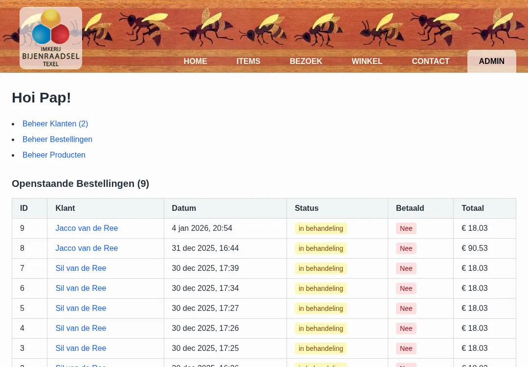 Managing customers and orders in the admin panel