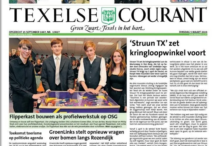 We made it into the newspaper with our pinball machine!