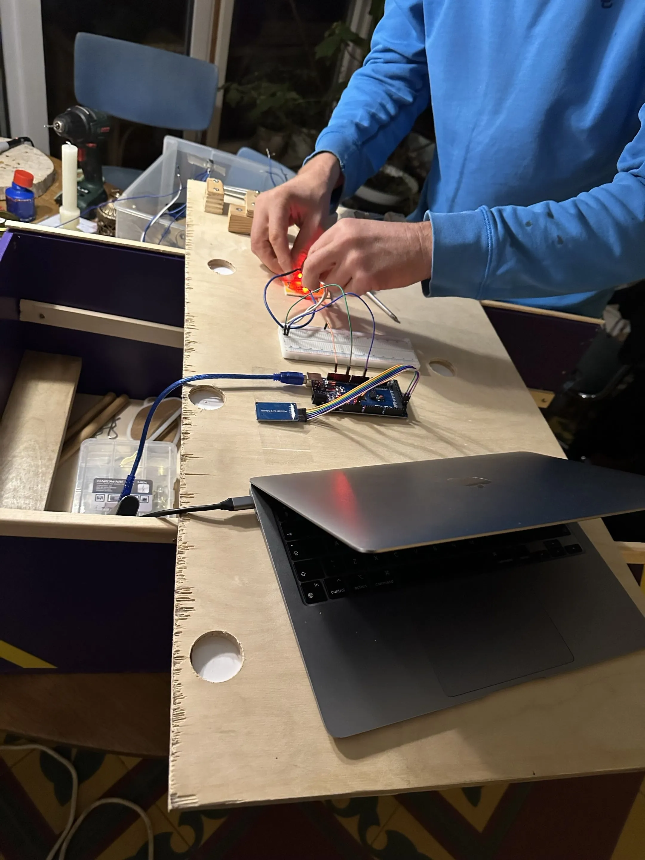 Updating software and installing button elements.